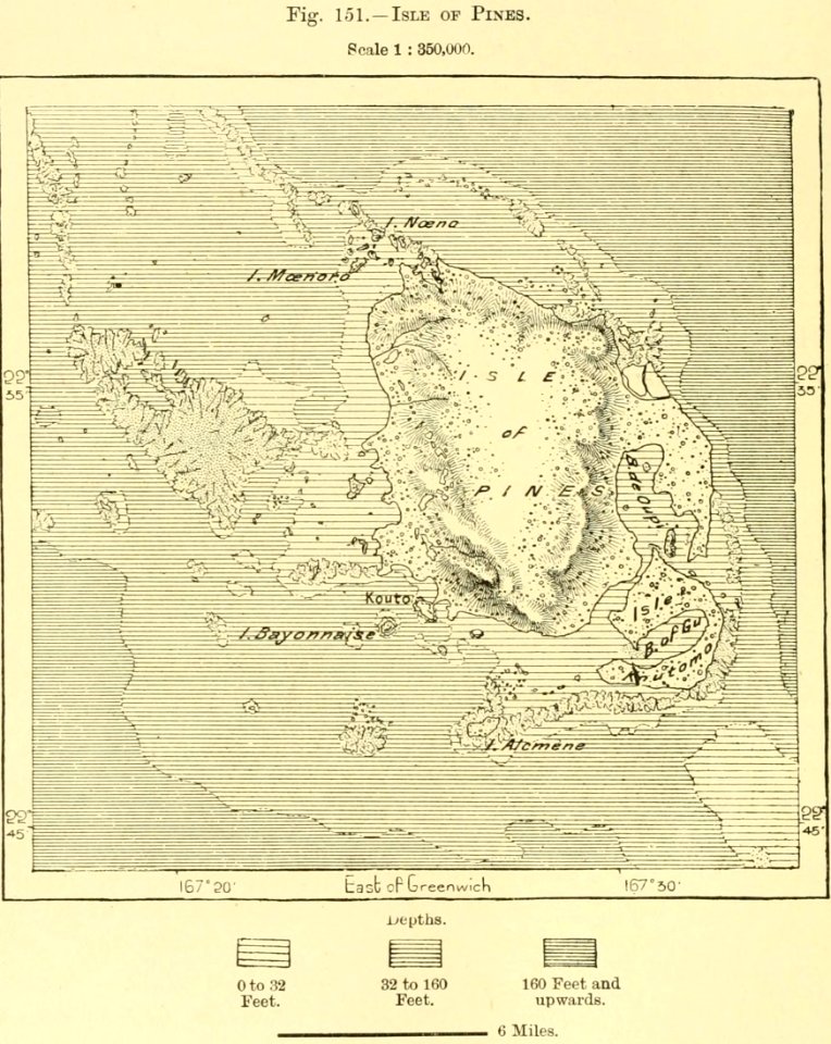 Île des Pins 1890 map