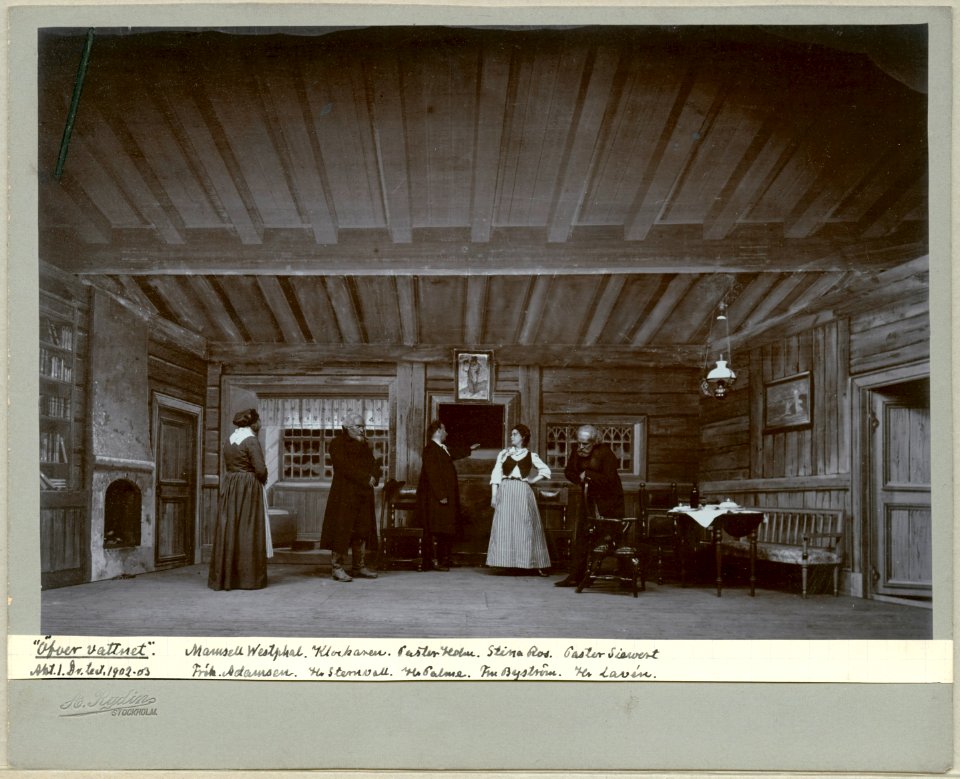 Öfver vattnet, Dramatiska teatern 1902. Föreställningsbild - SMV - H14 029