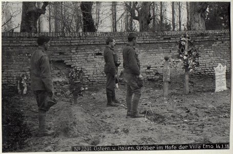 Österr. u. italien. Gräber im Hofe der Villa Emo 14.1.18. (BildID 15613970)