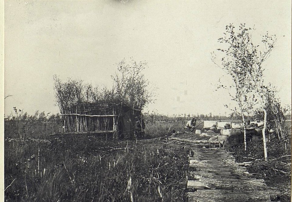 Östl.Galuzia, Blockhaus für Wache mit Verbindung im Sumpf. (K.u.11.KTD.) (BildID 15674759)