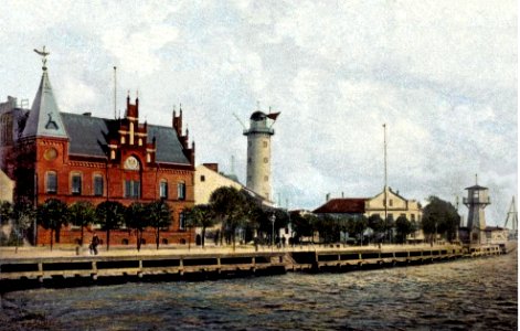 Балтийск Pillau Kr Samland Postamt und Leuchtturm