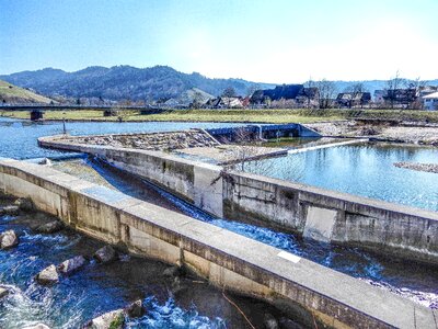 Wastewater river reflection