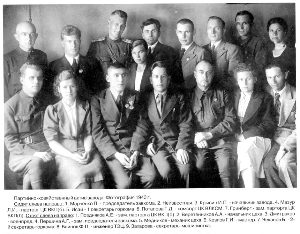 Партийно-хозяйственный актив завода № 15. 1943 год