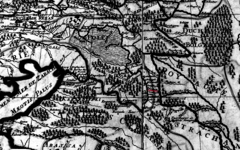 Сиротин на Карте Московии Николя Сансона - Издание Алексиса Жайо, Париж, 1692 (фрагмент)