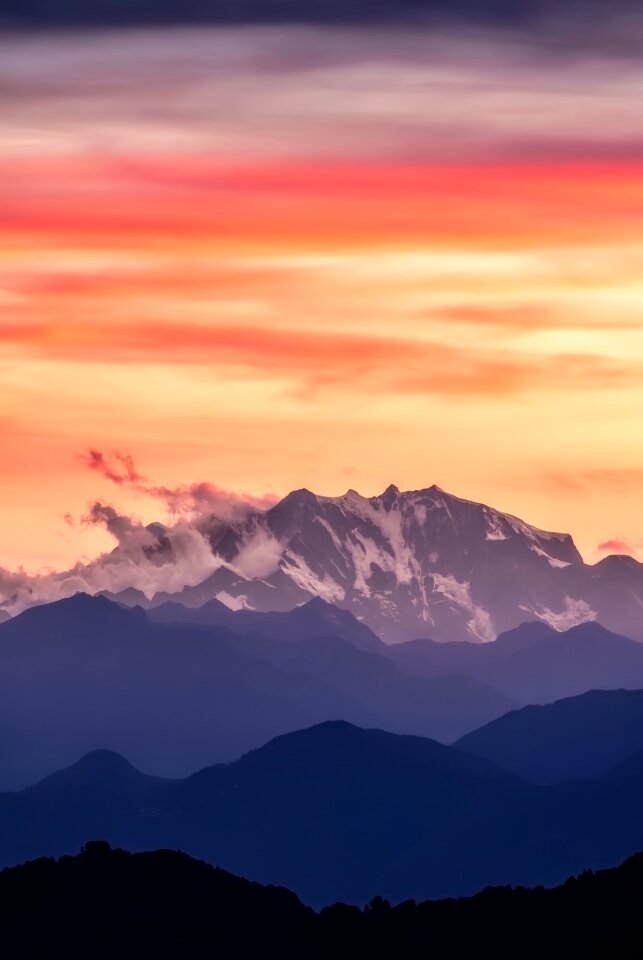 Sky clouds mountains