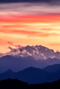 Sky clouds mountains
