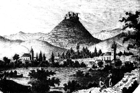 Хуст. Замок, гравюра XIX ст