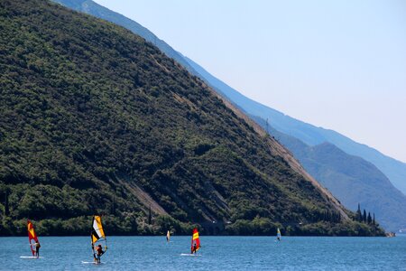 Landscape mountains water sports
