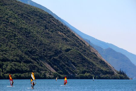 Landscape mountains water sports photo