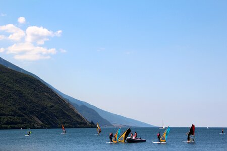 Landscape mountains water sports photo