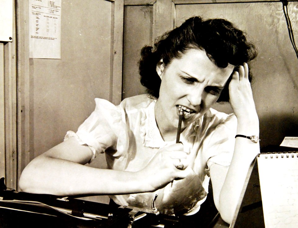 “Stop destroying that eraser, young lady! Conserve rubber photo, 1942 (35015279526)