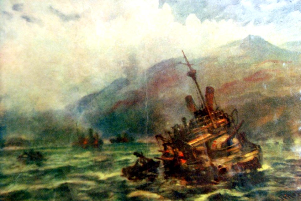 “The Ruins of the Spanish Fleet on Cuba’s Shore painting by Robert Hopkin (17331958209)