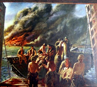 “Tank Ambulance at Saipan”. Artwork by Robert Benney (40012596282)