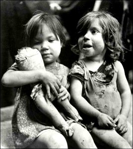 “Children In Naples, Italy”. Little girls. Photographed by Lieutenant Wayne Miller, July 1944. U.S. Navy Photograph, now in the collections of the National Archives
