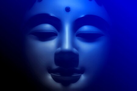 Calm background blue buddha photo