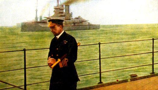“Admiral Sir John Jellicoe on board HMS Iron Duke WWI postcard (30661149172)