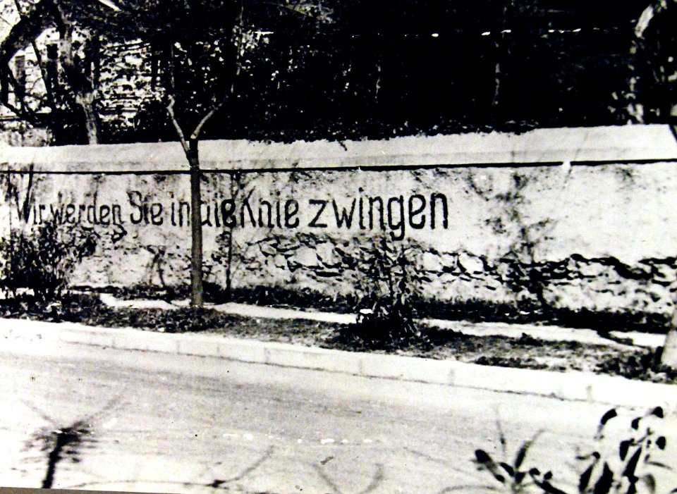 “We shall force them to their knees WWII theat to Nazis by Greek citizens, WWII (24519727476)