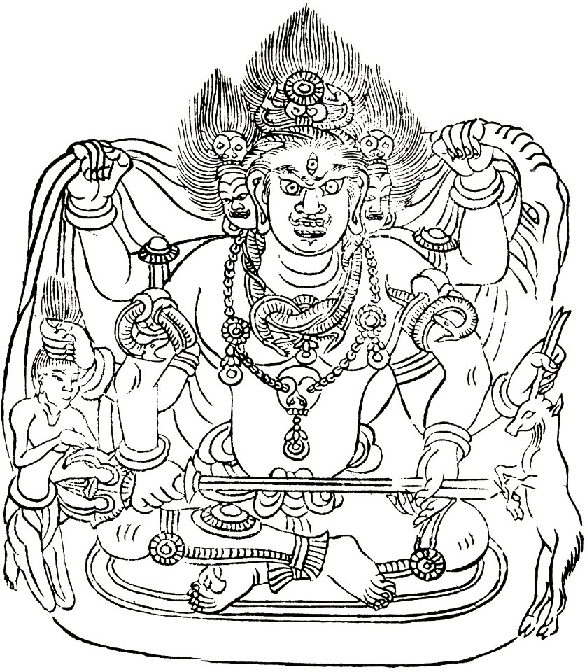 大黒天（大悲胎藏大曼荼羅 仁和寺版） - Mahakala (Ninna-ji Taizō Mandala)
