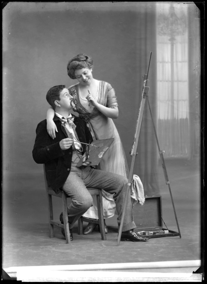 Thorleif Allum and Emma Meissner in Greven av Luxemburg at Oscarsteatern 1910 - SMV - NM026