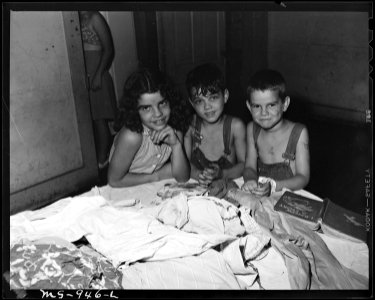 Three children of A. J. Donaldson, miner, who lives in company housing project. Tennessee Coal, Iron & R.R. Company... - NARA - 540619