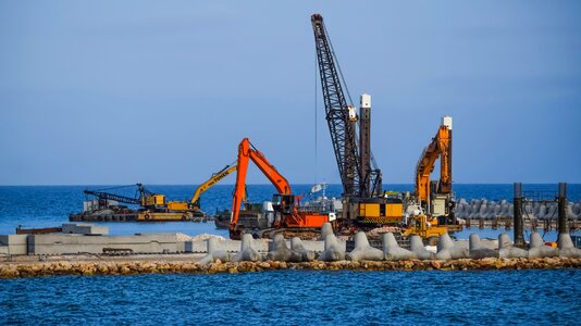 Sea harbor construction site