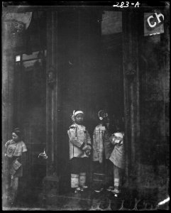 Three girls standing in a doorway, Chinatown, San Francisco LOC agc.7a09042