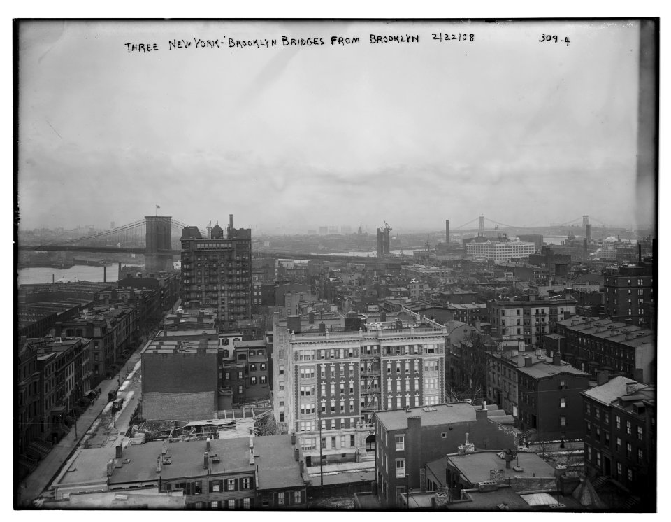 Three New York Brooklyn Bridges from Brooklyn LCCN2014681394
