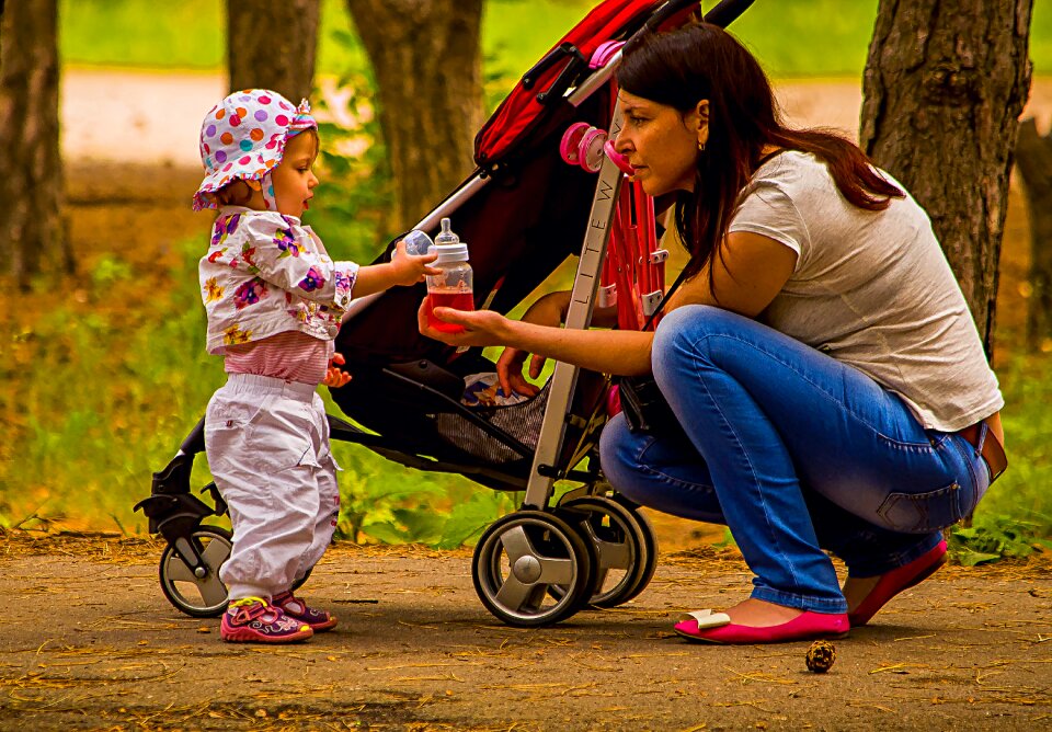 Baby pram park photo