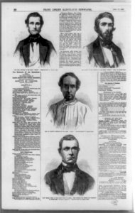 Three portraits of men rescued from the Central America, by the bark Mary- John Tice, Alexander Grant and George W. Dawson; and portrait of Capt. Hiram Burt, of the Boston brig Marine, who LCCN96509570