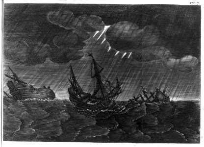 Three ships sailing in a storm LCCN2003654830