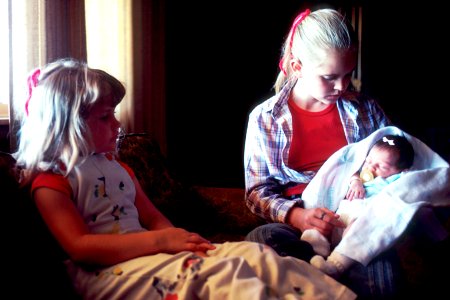 Three young girls photo