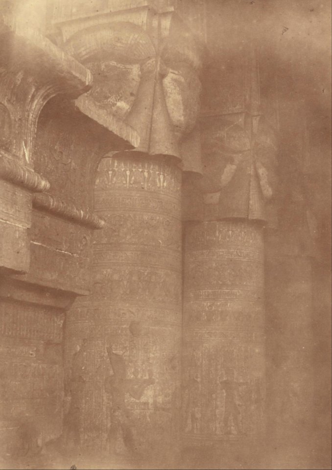 Théodule Devéria (French - (Close-up of the Pillars and Capitals of the Temple of Denderah) - Google Art Project