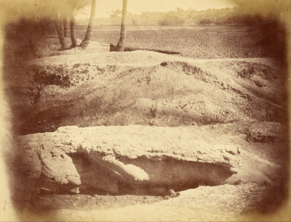 Théodule Devéria (French - (Close-up of a Sculpture on an Excavated Site) - Google Art Project