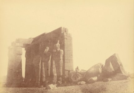Théodule Devéria (French - (Close View of the Colossus of the Ramasseum) - Google Art Project