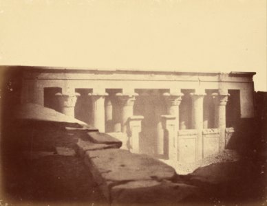 Théodule Devéria (French - (Front View of the Main Room of the Temple of Edfu) - Google Art Project