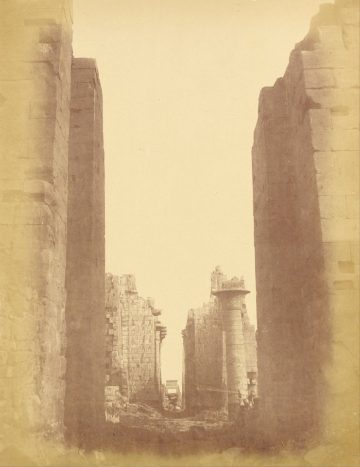 Théodule Devéria (French - (Karnak, View through the Hypostyle Room) - Google Art Project