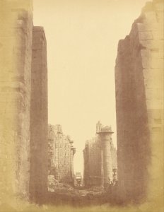 Théodule Devéria (French - (Karnak, View through the Hypostyle Room) - Google Art Project