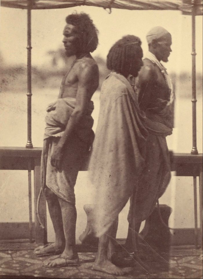 Théodule Devéria (French - (Portrait of Three Native Men Standing in Profile) - Google Art Project