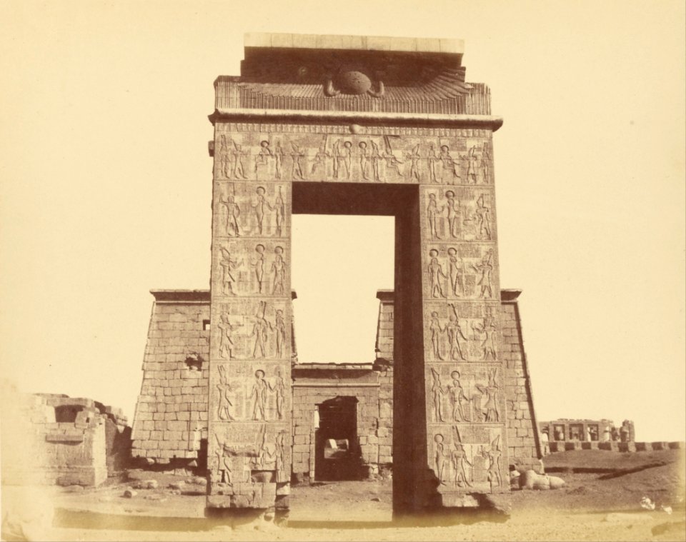 Théodule Devéria (French - (Portal of the Temple of Khonsu, Karnak) - Google Art Project