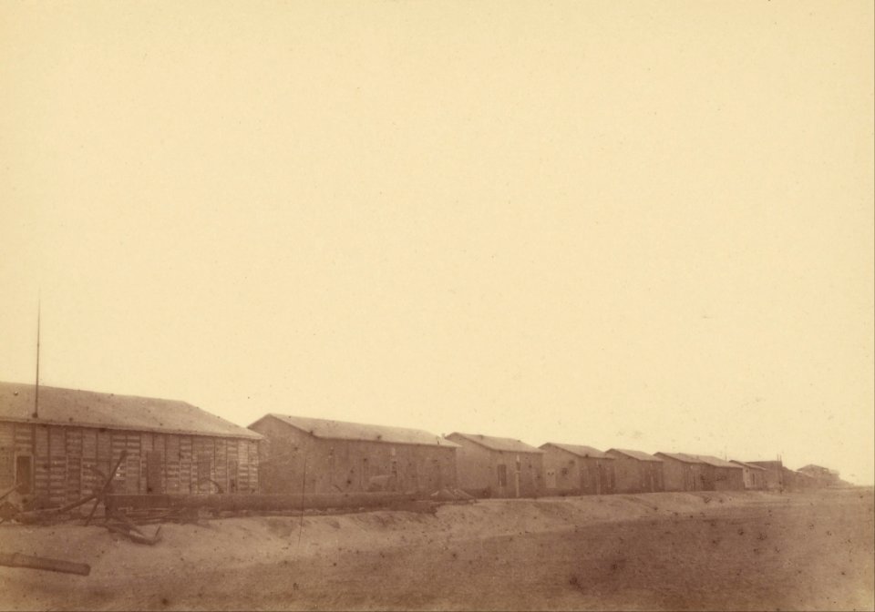 Théodule Devéria (French - (Landscape with Warehouses) - Google Art Project