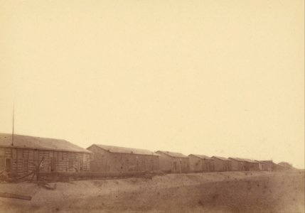 Théodule Devéria (French - (Landscape with Warehouses) - Google Art Project