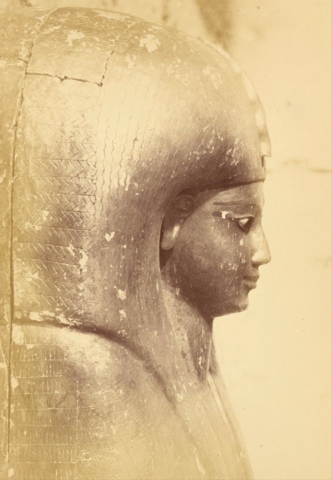 Théodule Devéria (French - (Close-up of the Sarcophagus of the Queen Aah-Hotep (Profile)) - Google Art Project