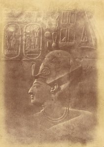 Théodule Devéria (French - (Close-up of the Sculpture a Pharaoh's Head) - Google Art Project