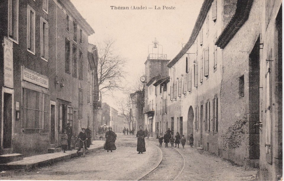 Thézan-des-Corbières - Poste et beffroi (CP Méric)