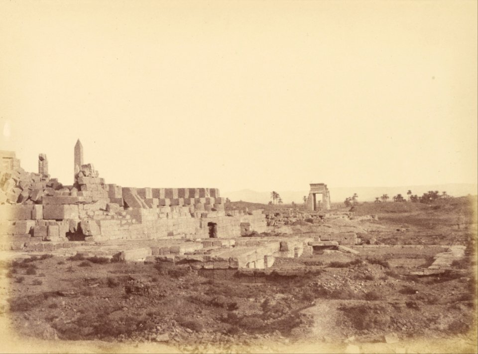 Théodule Devéria (French - (Overview of Karnak including Tothmes III's Covered Walk) - Google Art Project (6800723)