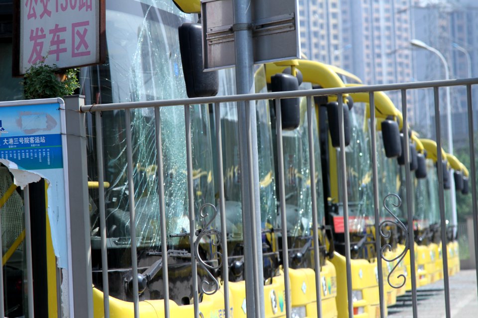 Tianjin explosion destroyed buses (1)