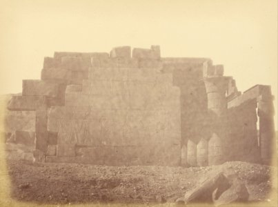 Théodule Devéria (French - (Close View of the Back Side of the Ramasseum) - Google Art Project