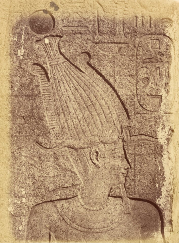 Théodule Devéria (French) - (Close-up of a Sculpture (Profile of a Head), Karnak) - Google Art Project