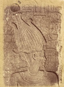 Théodule Devéria (French) - (Close-up of a Sculpture (Profile of a Head), Karnak) - Google Art Project