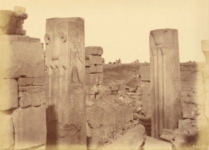 Théodule Devéria (French - (Karnak, Thotmes III's Lotus Columns) - Google Art Project